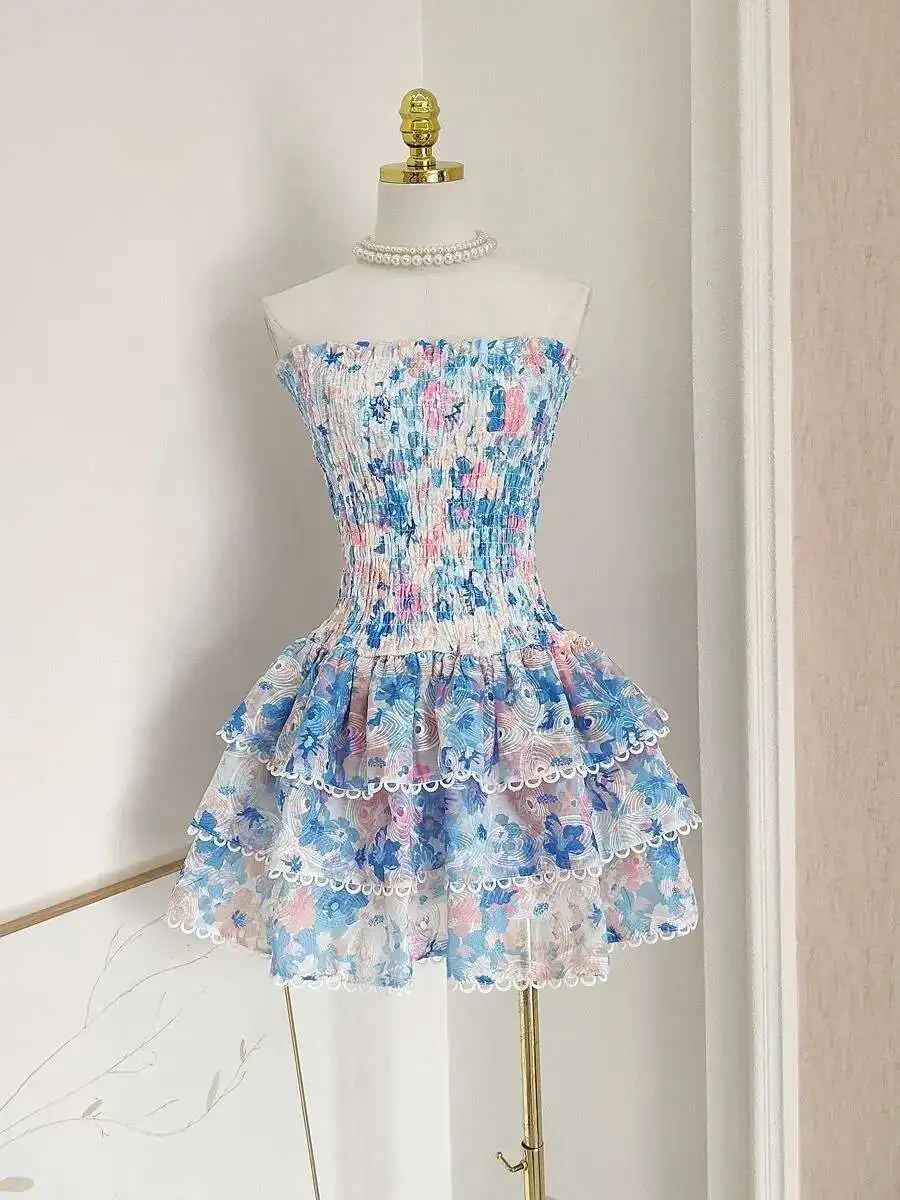 Stretchy Corset Bustier Ruffle Cake Dress Elegant – Image 7