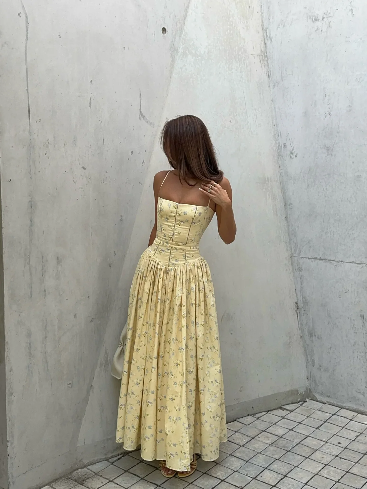 Long Floral Print Spaghetti Strap Maxi Dress Summer Elegant Lace Up Dress Flowy Holiday Party Beach Wear Dress – Image 16