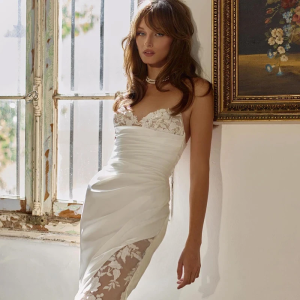 Lace Corset Back Bridal Dress Long Wedding Ball Prom Gowns