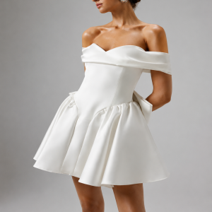 Satin Mini Wedding Party Dresses Mini Prom Dresses Customized Corset Short Women's Gown for Wedding Event