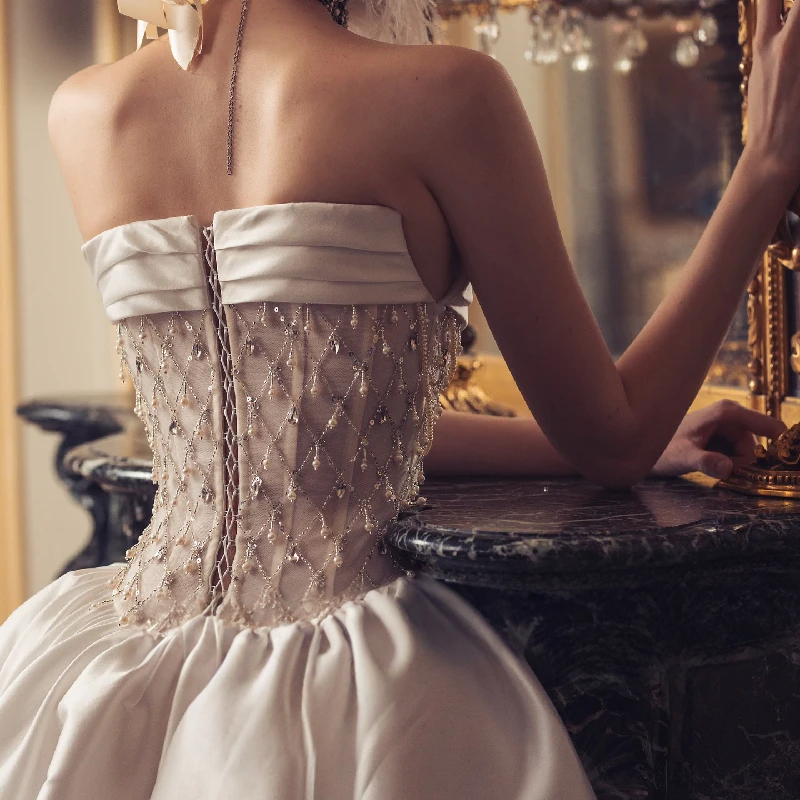 Strapless Corset Wedding Dress A-Line - Image 3