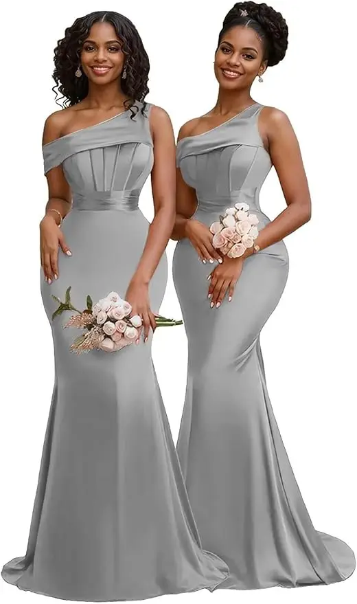 Orange One Shoulder Mermaid Bridesmaid Dresses Formal Wedding Party Gowns Corset Evening Prom Dress Graduation 2026 Customized - Image 14