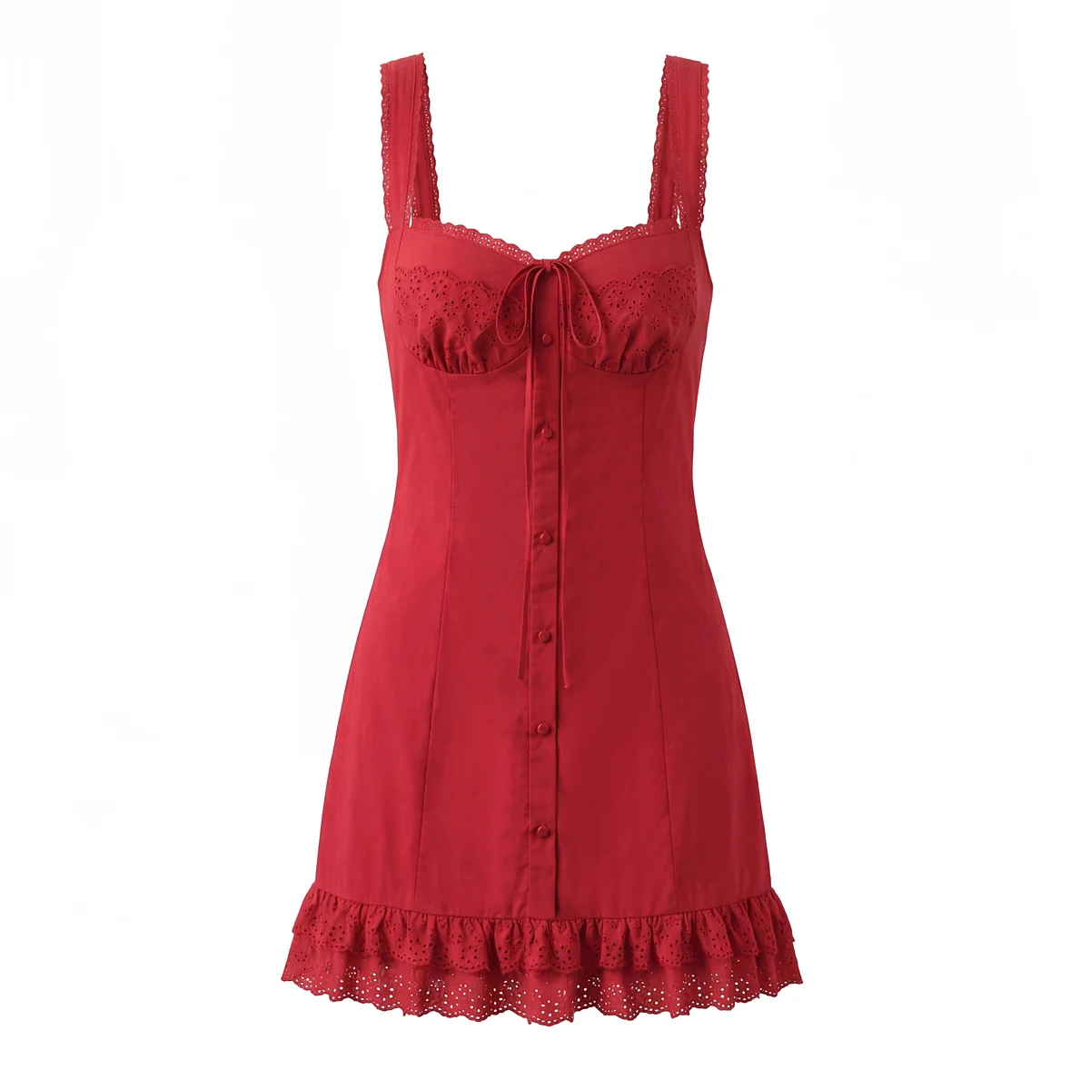 Lace Ruched Chest Corset Style Sling Dress Women Cross Lacing up Back wood ears Hem Tank Dresses Vestidos - Image 9