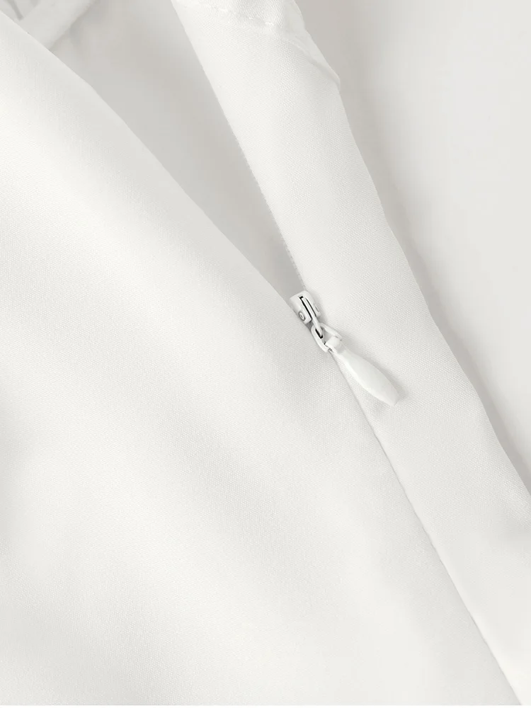 White Corset Wedding Midi Dress Elegant Summer Spaghetti Strap A-Line Bridal - Image 18