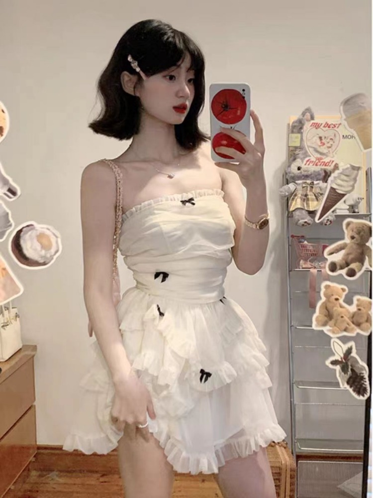 Black Dress Women Casual Corset Mini Office Lady Sleeveless Bodycon Lace One Piece Korean - Image 13