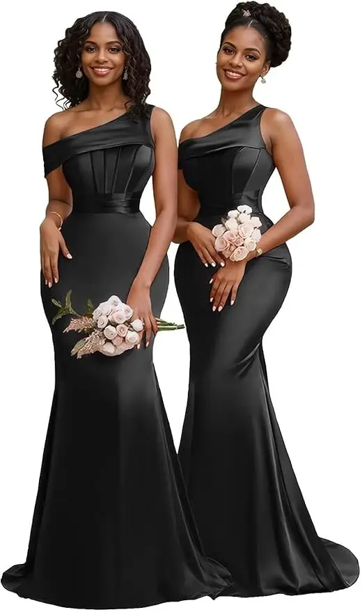 Orange One Shoulder Mermaid Bridesmaid Dresses Formal Wedding Party Gowns Corset Evening Prom Dress Graduation 2026 Customized - Image 5