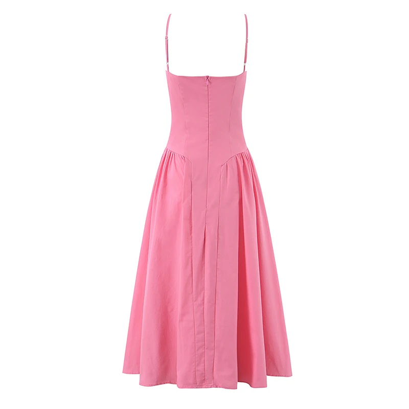 Corset Dress Women Sexy Spaghetti Strap Cotton Midi - Image 3