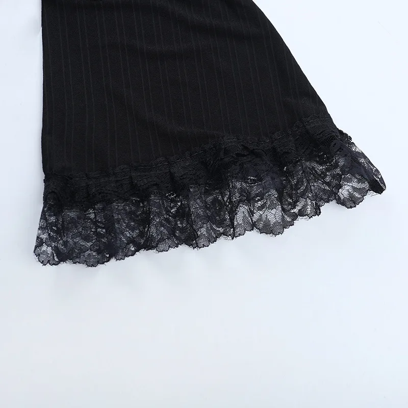 Dark A-line Textured Mini Dress for Women Mall Gothic Outfits Jacquard Lace Trim Embellished Dresses Ball Gown Halloween - Image 13
