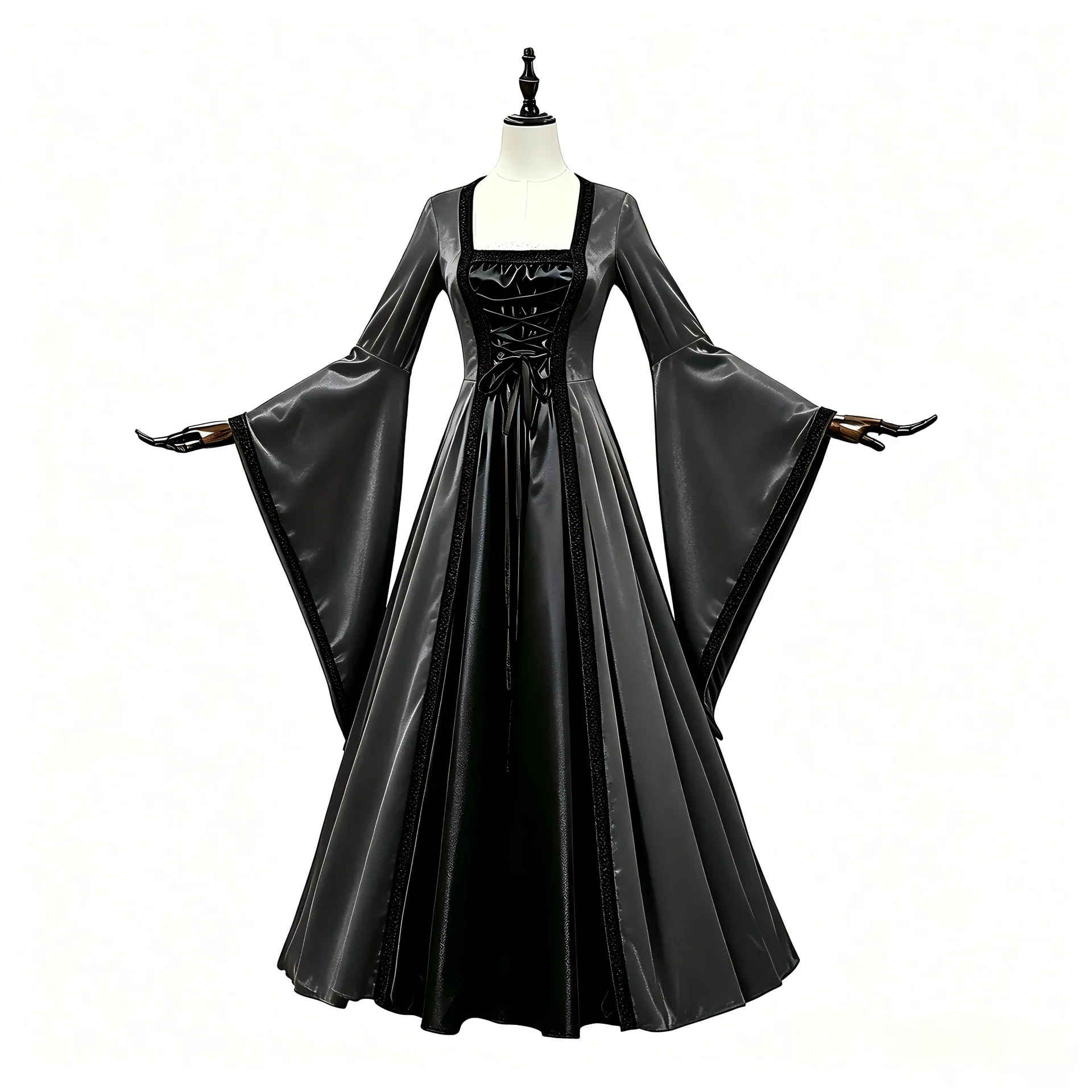 Halloween vintage corset dress cosplay outfit, vintage medieval Renaissance dress, court party