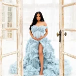 Dresses Ruffles Tulle Pregnant Photo Gowns for Photoshoot Baby Shower