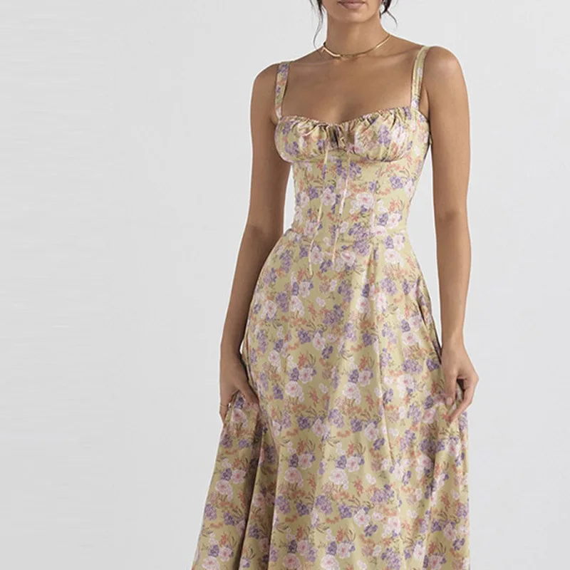 Plaid Printed Spaghetti Strap Sexy A-line Dress - Image 32