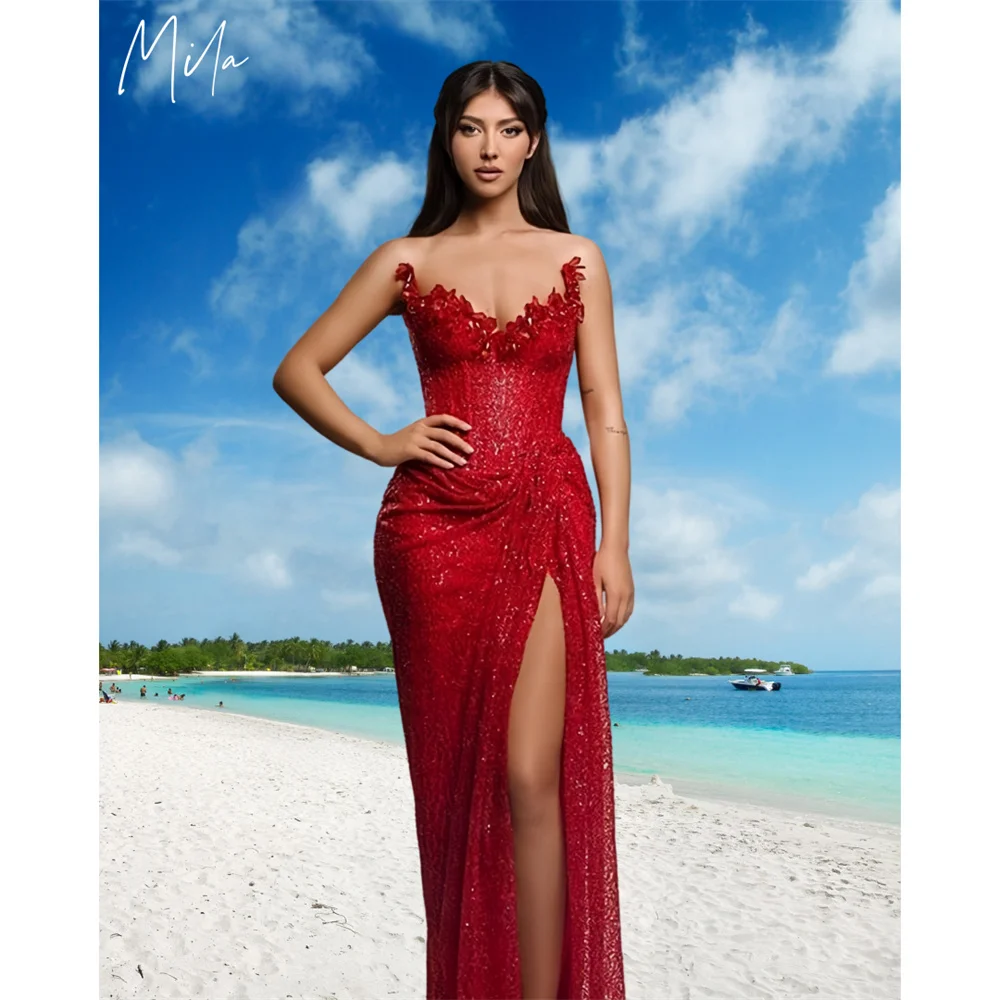 Red Strapless Prom Dress - Image 3