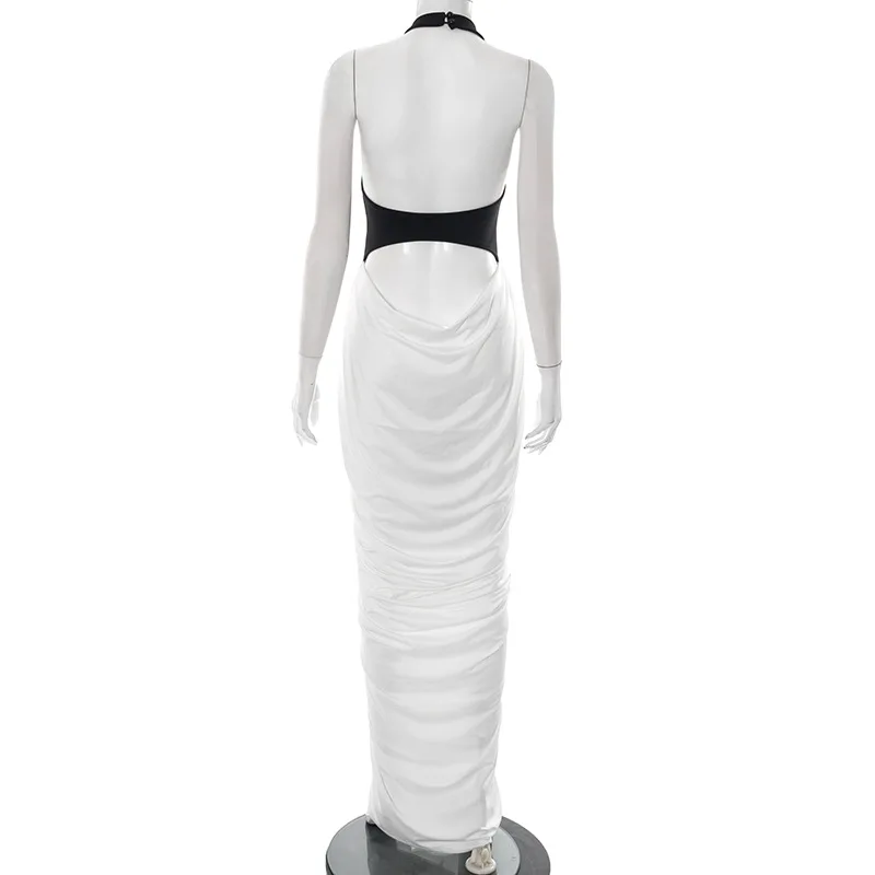Talenza Elegant Evening Dress Women Fashion Slim Sleeveless Shrinking Clash Long Dress Vintage High Waisted - Image 12