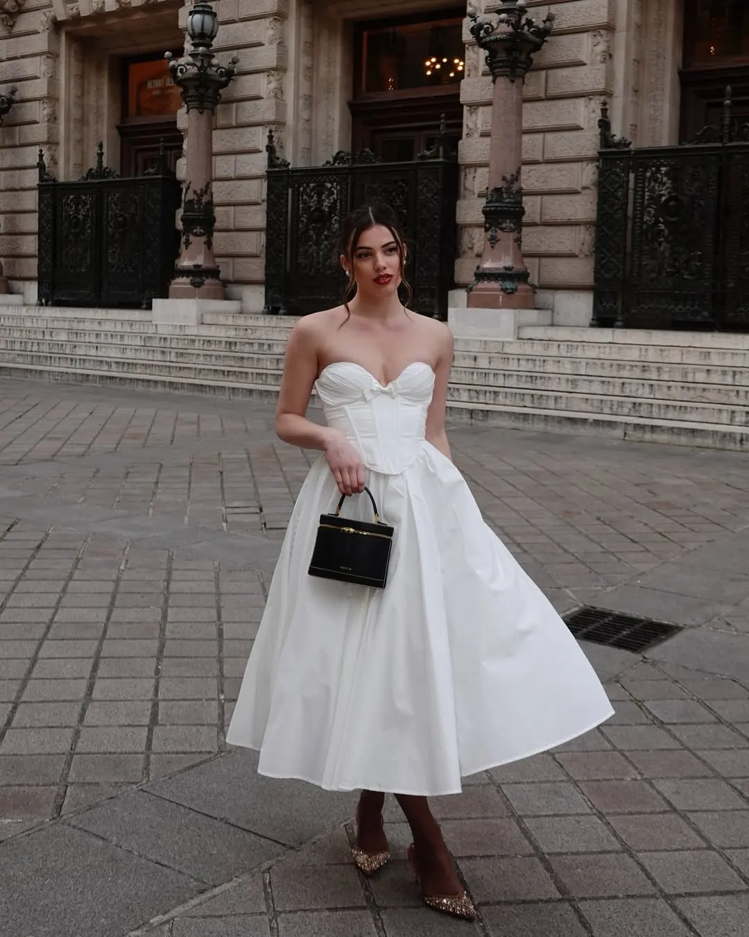Strapless Bow Elegant Evening Party Dresses For Women Lace Up Bandage Back Ball Gown Yellow Dress Christmas Robe - Image 2