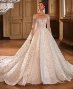 Wedding Dresses for Princess Sparkling Beaded Bridal Dress