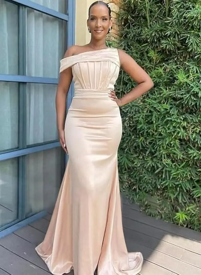 Orange One Shoulder Mermaid Bridesmaid Dresses Formal Wedding Party Gowns Corset Evening Prom Dress Graduation 2026 Customized - Image 3