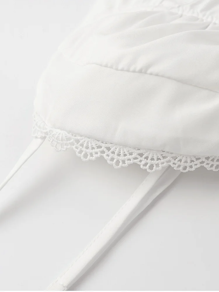 White Corset Wedding Midi Dress Elegant Summer Spaghetti Strap A-Line Bridal - Image 15