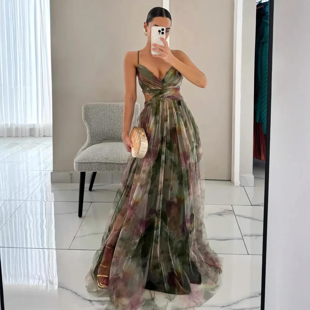 Sexy Strapl Evening Dr Casual Par Holiday Long Skirt with Print High Waist No Sve Summer Women's Dr - Image 8