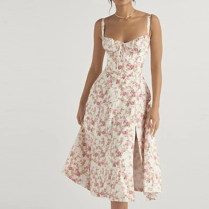 Plaid Printed Spaghetti Strap Sexy A-line Dress - Image 8