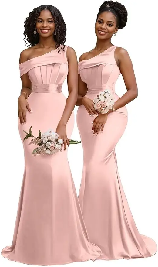 Orange One Shoulder Mermaid Bridesmaid Dresses Formal Wedding Party Gowns Corset Evening Prom Dress Graduation 2026 Customized - Image 7