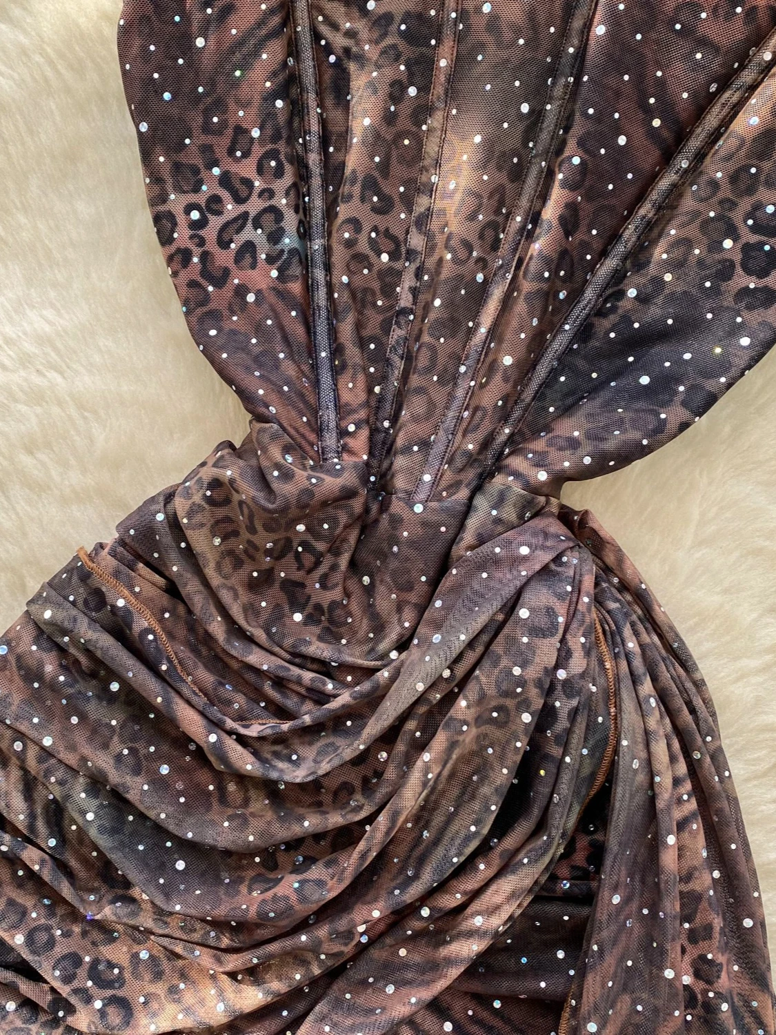 Sexy Strapless Corset Style Mini Bodycon Dress Women Elegant Sequins Sparkly Sleeveless Draped Ribbon Slim - Image 4