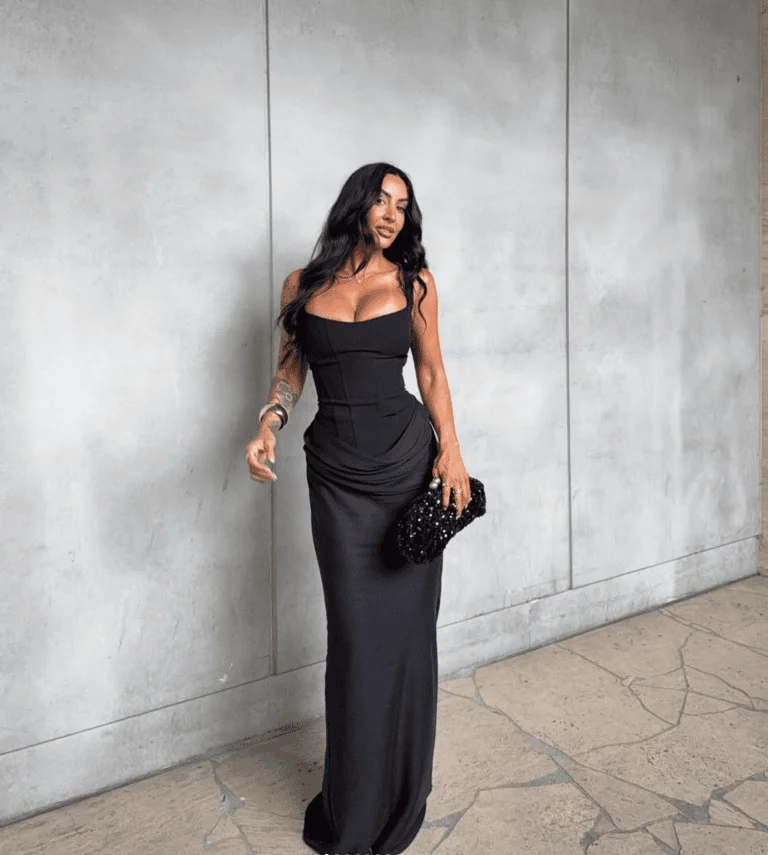 White Sexy Corset Maxi Dress - Image 2