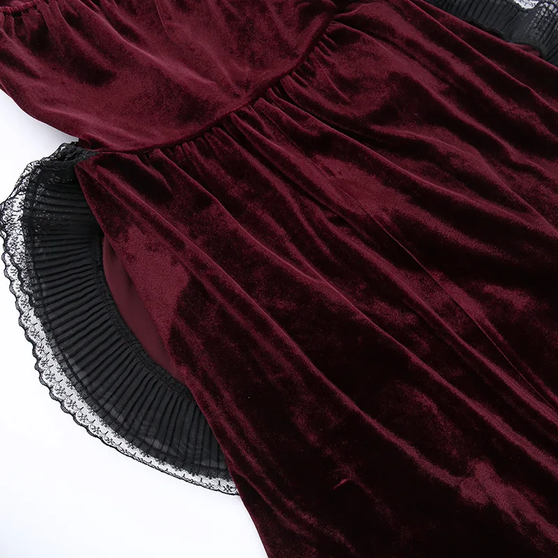 High Low Cut Swallow Tail Lace Bodice Dress Strap Y2K Corset Bustier Women Sexy Dark Gothic Costume Sling Strap Sleeveless Dress - Image 28