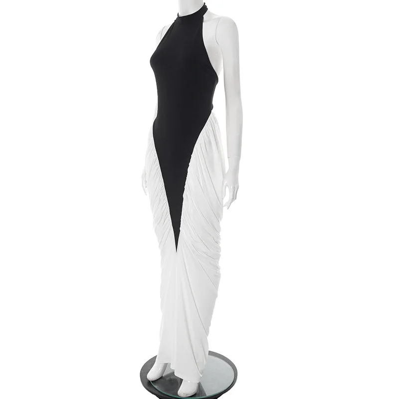 Talenza Elegant Evening Dress Women Fashion Slim Sleeveless Shrinking Clash Long Dress Vintage High Waisted - Image 11