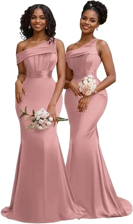 Orange One Shoulder Mermaid Bridesmaid Dresses Formal Wedding Party Gowns Corset Evening Prom Dress Graduation 2026 Customized - Image 8