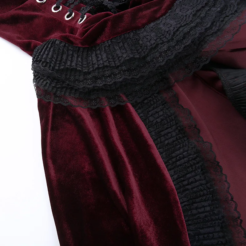 High Low Cut Swallow Tail Lace Bodice Dress Strap Y2K Corset Bustier Women Sexy Dark Gothic Costume Sling Strap Sleeveless Dress - Image 26