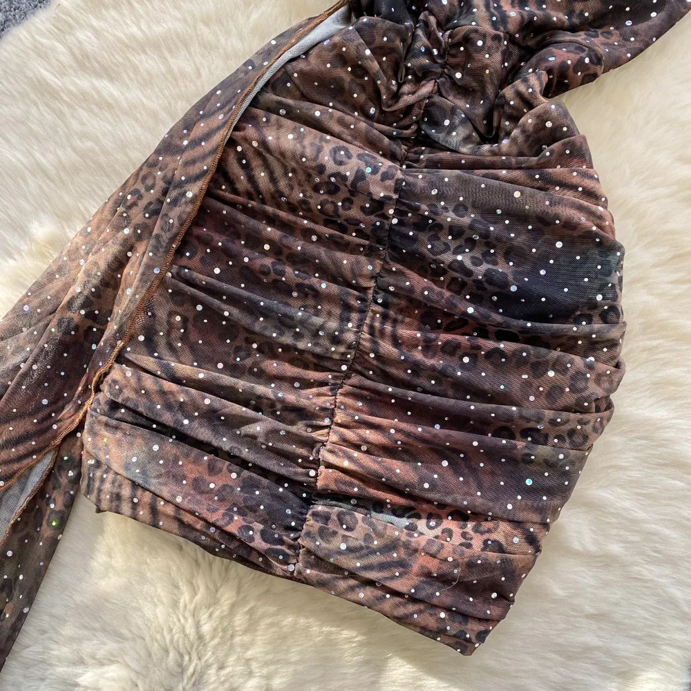 Sexy Strapless Corset Style Mini Bodycon Dress Women Elegant Sequins Sparkly Sleeveless Draped Ribbon Slim - Image 19