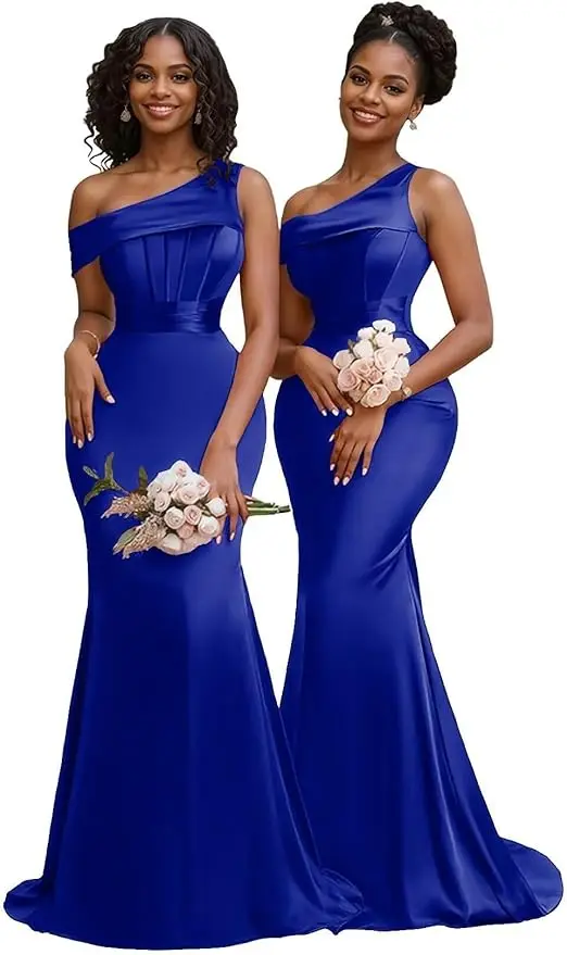 Orange One Shoulder Mermaid Bridesmaid Dresses Formal Wedding Party Gowns Corset Evening Prom Dress Graduation 2026 Customized - Image 16