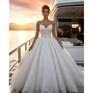 Dress Strapless Sweetheart Corset Wedding Dress
