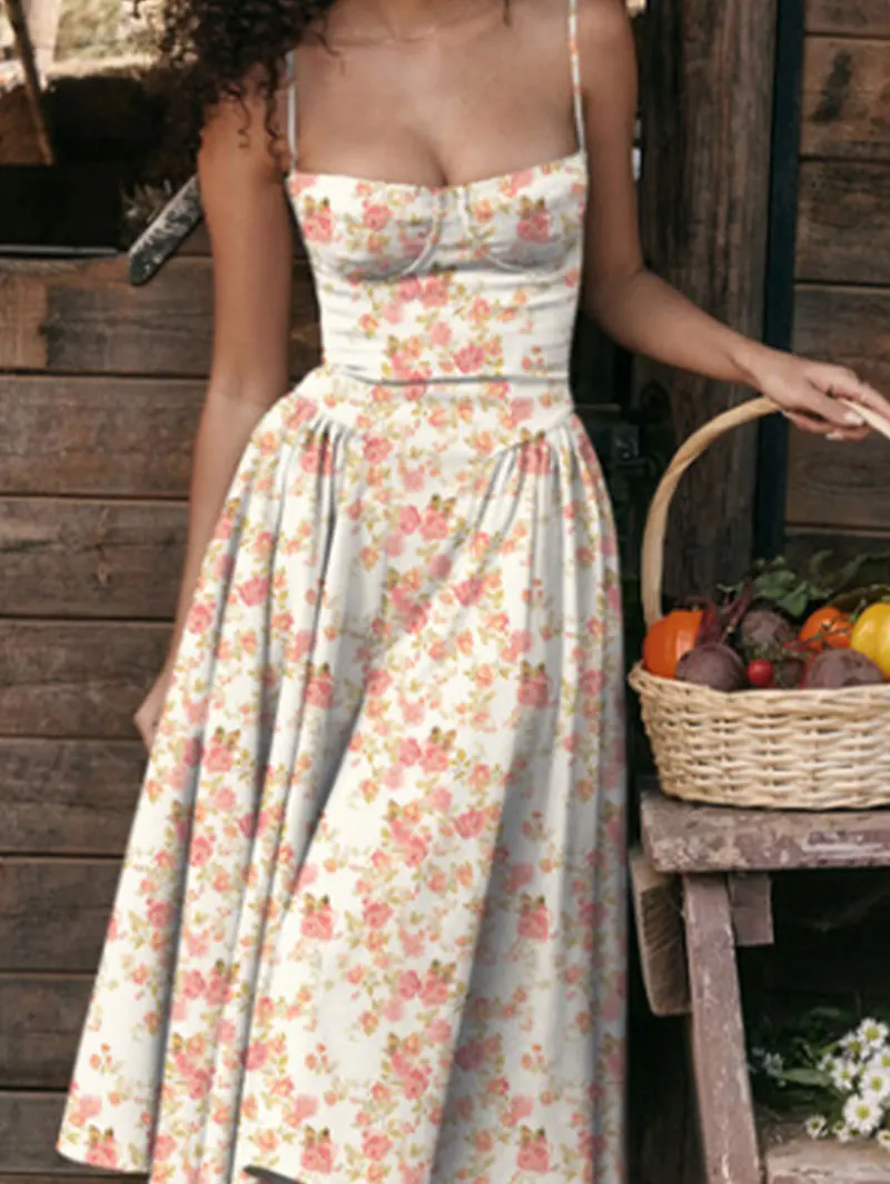 Plaid Printed Spaghetti Strap Sexy A-line Dress - Image 34