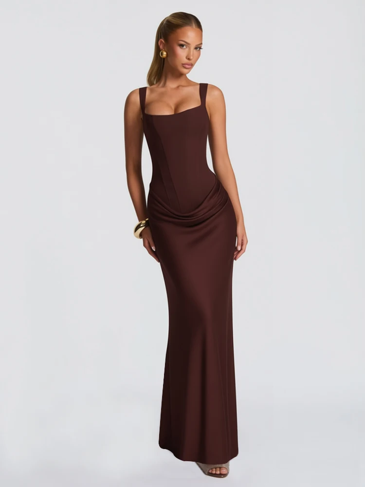White Sexy Corset Maxi Dress - Image 7