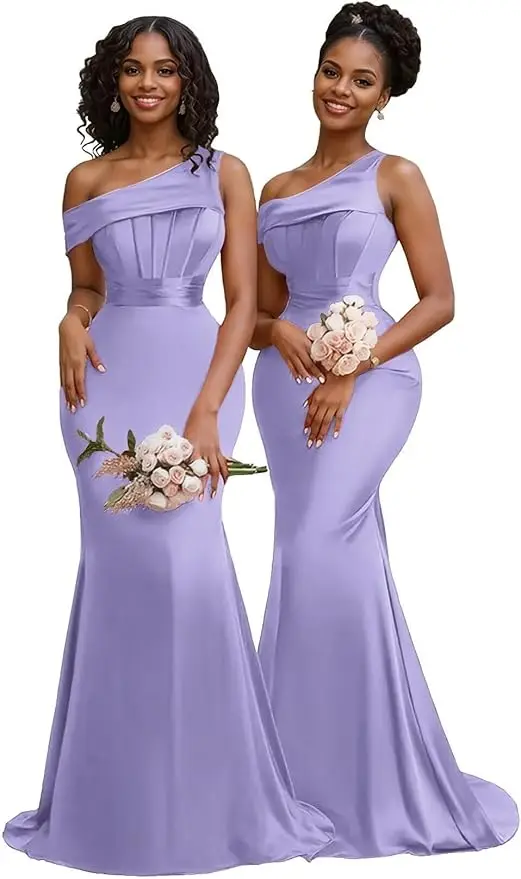 Orange One Shoulder Mermaid Bridesmaid Dresses Formal Wedding Party Gowns Corset Evening Prom Dress Graduation 2026 Customized - Image 6