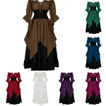 Carnival Halloween Costume, Medieval Victorian Renaissance Court Style, Retro Irregular Dress, Women's Stage Performance Costume