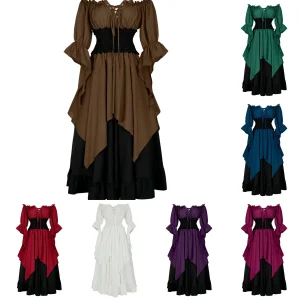 Carnival Halloween Costume, Medieval Victorian Renaissance Court Style, Retro Irregular Dress, Women's Stage Performance Costume