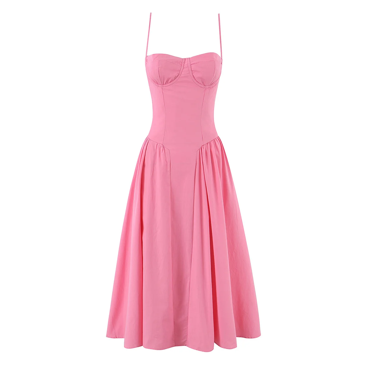 Corset Dress Women Sexy Spaghetti Strap Cotton Midi - Image 8