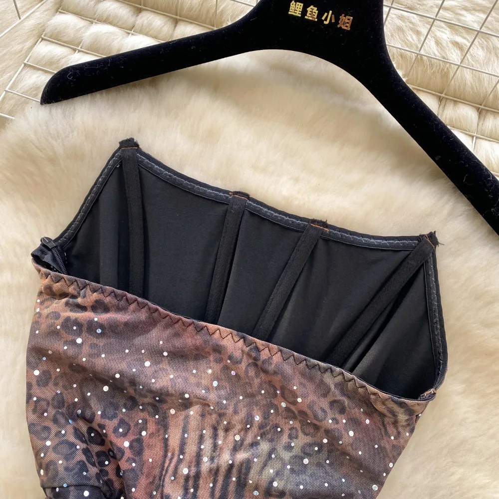 Sexy Strapless Corset Style Mini Bodycon Dress Women Elegant Sequins Sparkly Sleeveless Draped Ribbon Slim - Image 18