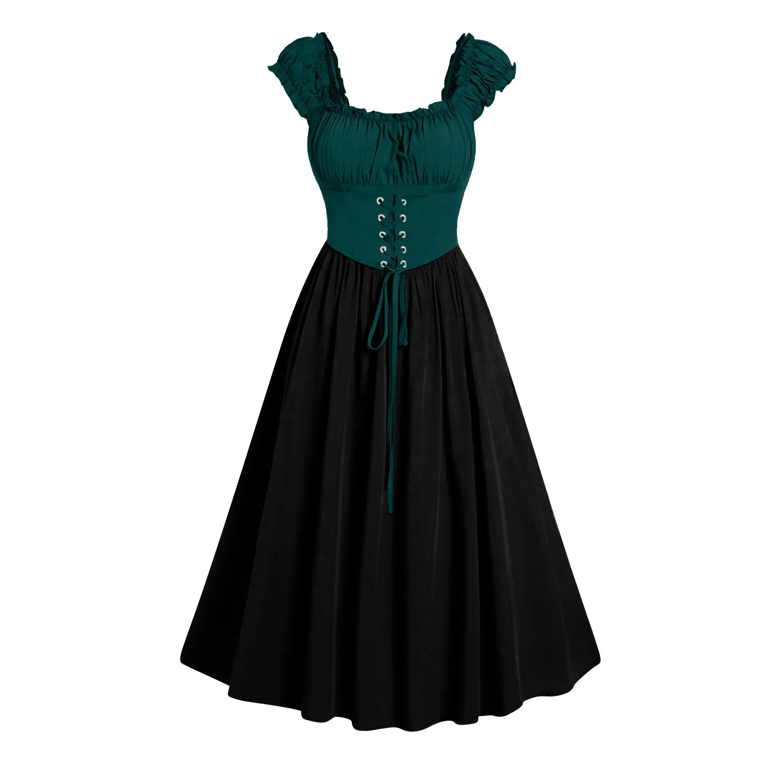 Medieval Dress For Women Gown Gothic Dress Sleeveless Corset Waist Party Midi Lace Up Dresses - Image 17