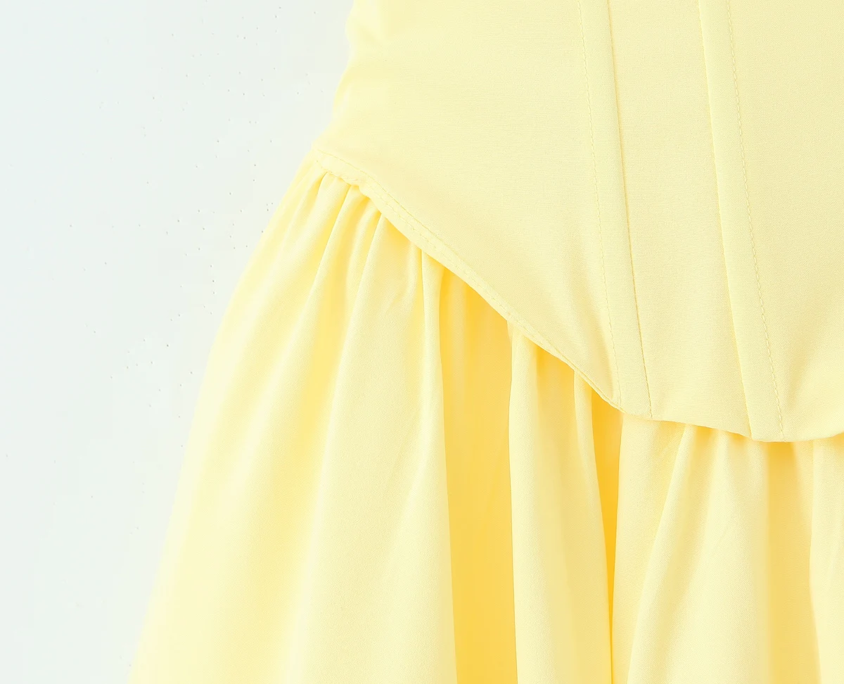 Strapless Bow Elegant Evening Party Dresses For Women Lace Up Bandage Back Ball Gown Yellow Dress Christmas Robe - Image 18