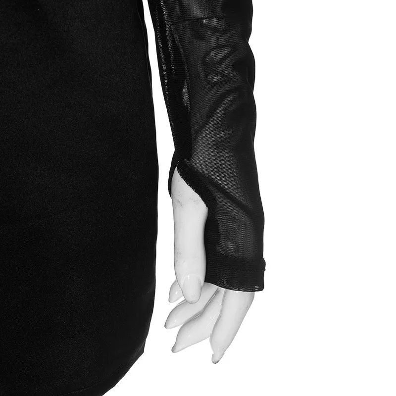 Robe Mesh Long Sleeve Mini Dress Party Evening Club Outfits Sexy Cut Out Corset Bodycon Dresses - Image 10