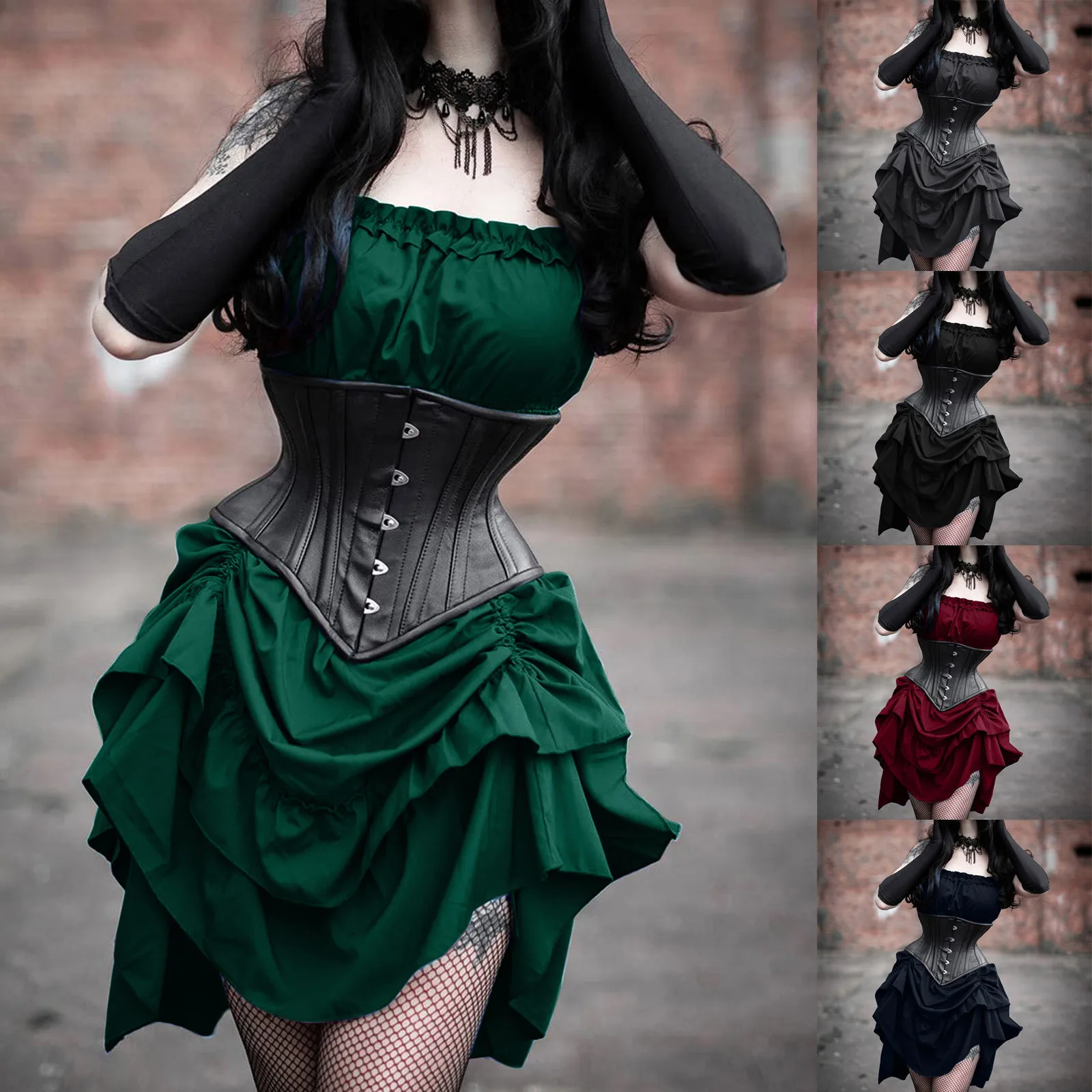 Renaissance Medieval Elf Princess Lolita Sleeveless Women Waist Corset Steampunk Gothic Dress Vintage Pirate Cosplay - Image 2