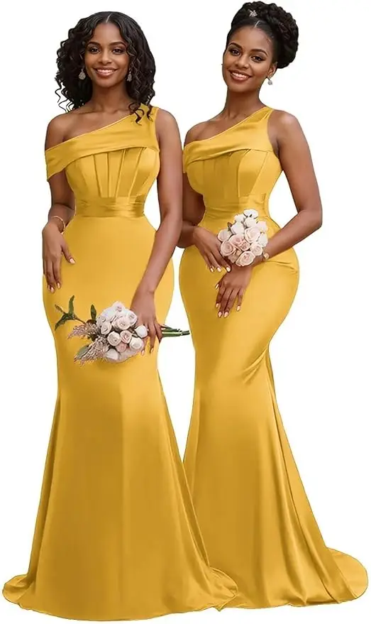 Orange One Shoulder Mermaid Bridesmaid Dresses Formal Wedding Party Gowns Corset Evening Prom Dress Graduation 2026 Customized - Image 4