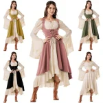 Halloween Pirate Costume Captain Huntress Clubwear Corset Dresses  Renaissance GothicLong