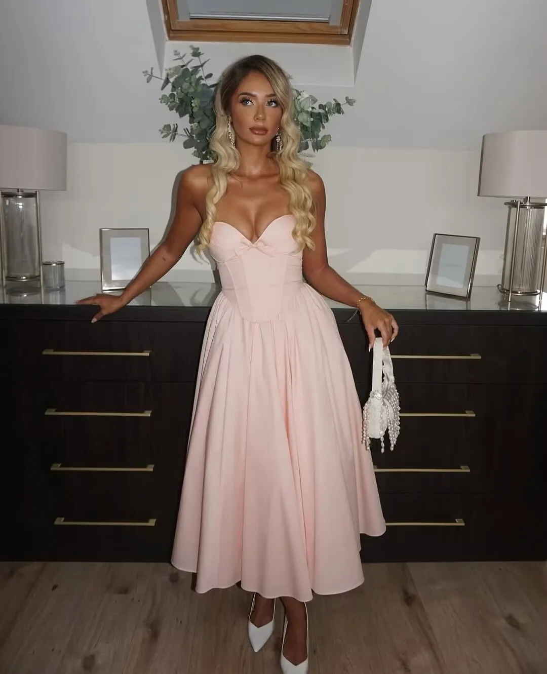 Strapless Bow Elegant Evening Party Dresses For Women Lace Up Bandage Back Ball Gown Yellow Dress Christmas Robe - Image 11