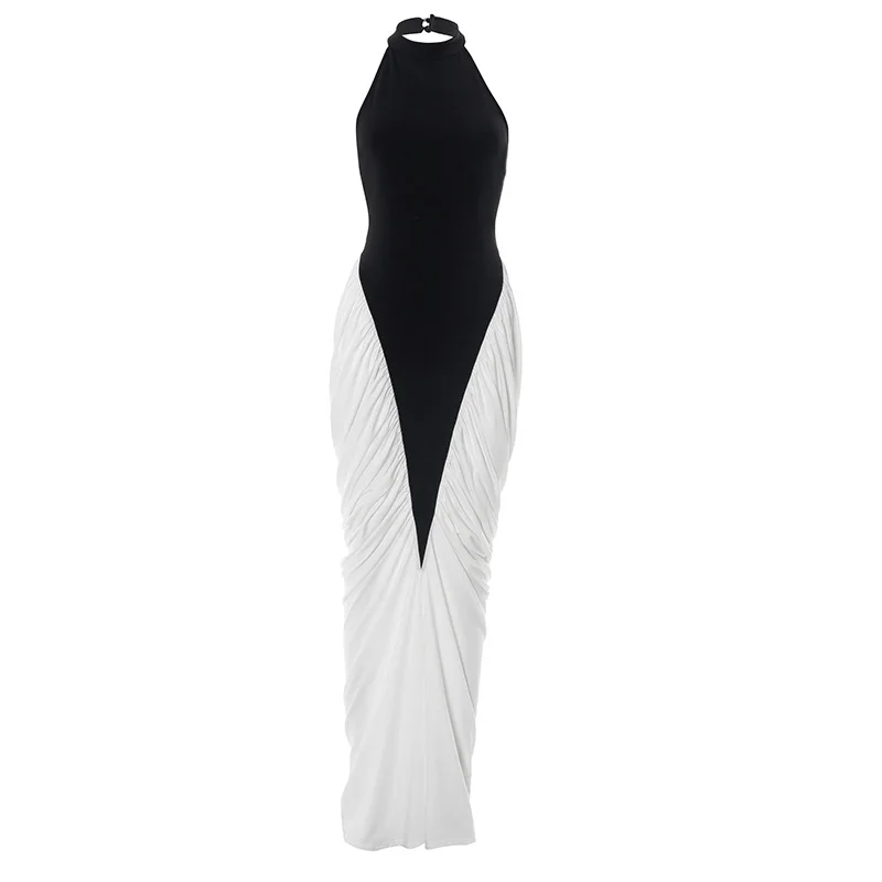 Talenza Elegant Evening Dress Women Fashion Slim Sleeveless Shrinking Clash Long Dress Vintage High Waisted - Image 13