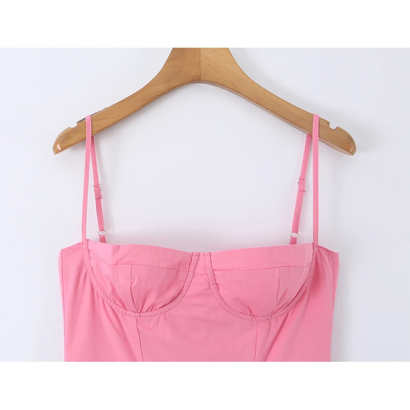 Corset Dress Women Sexy Spaghetti Strap Cotton Midi - Image 4