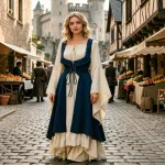 Medieval Vintage Punk Halloween Costume Pirate Captain Huntress Cosplay Corset Dresses Renaissance Elf Princess Gothic Ball Gown